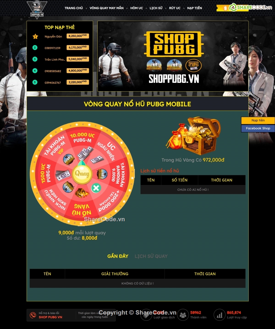 shop pubg mobile,vong quay pubg mobile,shop ban nick pubg mobile,code bán nick pubg,code shoppubg,nick pubgmobile và uc